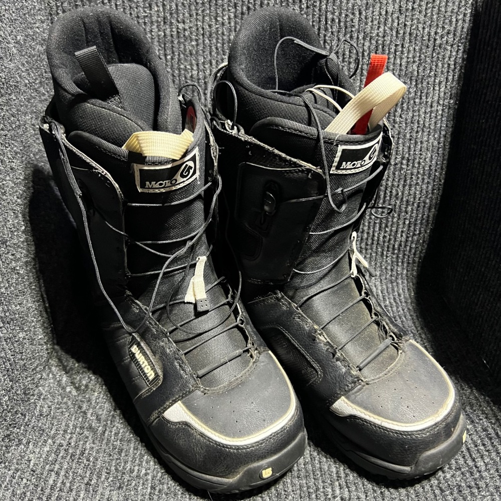 Burton Moto Snowboard Boots Mens Size 12 Black Speed Zone Lacing Imprint 1 Liner